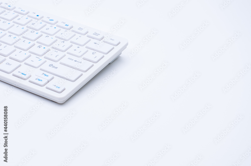 part of a white keyboard isolated on a white background part of a white keyboard isolated on a white background
