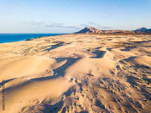 Aerial view of semidesert in Fuerteventura