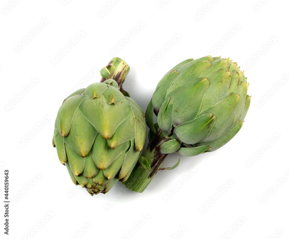 Fototapeta premium Fresh Artichoke, Green Artichokes, Raw Edible Cynara Flower