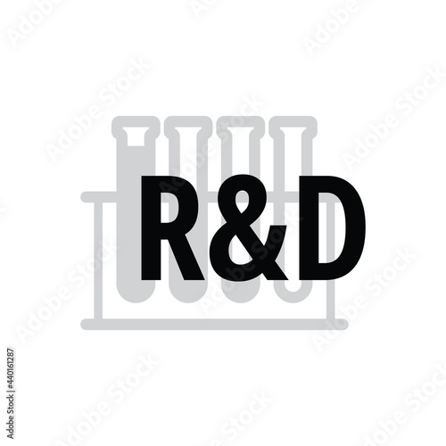 RD Icon, Research and Development or R and D Symbol