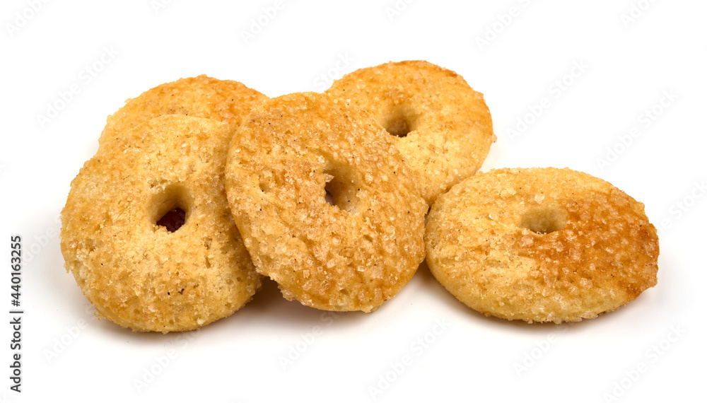 Crispy shortbread cookies, isolated on white background. High resolution image. Crispy shortbread cookies, isolated on white background. High resolution image.