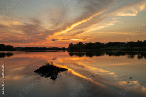 Sunset  at Busse Lake Elk Grove Village, Illinois USA