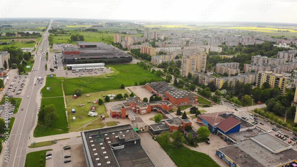 Siauliai city aerial view and soviet union style buildings in Lithuania Siauliai city aerial view and soviet union style buildings in Lithuania
