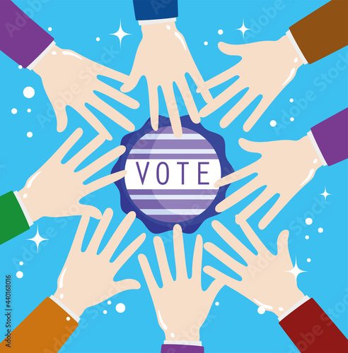 vote hands together