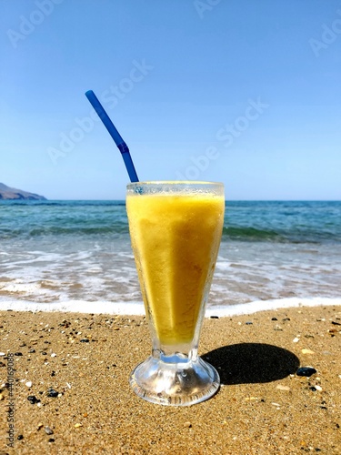 beautiful sea cocktail on the ocean beach photo