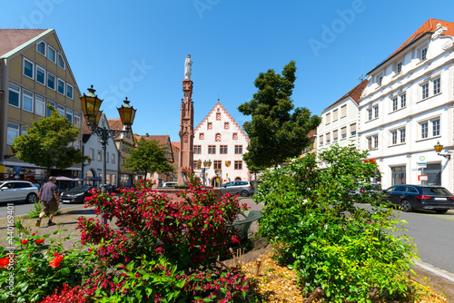 Old town hall and Mariensäule in Bad Mergentheim, Germany photo