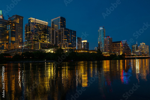 View of Austin, Texas in USA downtown skyline. Night sunset city. © Volodymyr