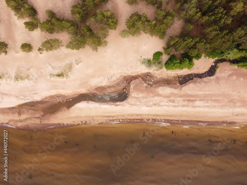 summer beach city Sosnovy Bor Russia aerial photo photo