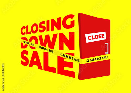 Closing down sale, Clearance sale banner template.