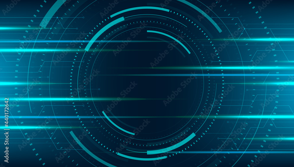Fototapeta premium Abstract technology horizontal motion style concept. Digital technology connection background.
