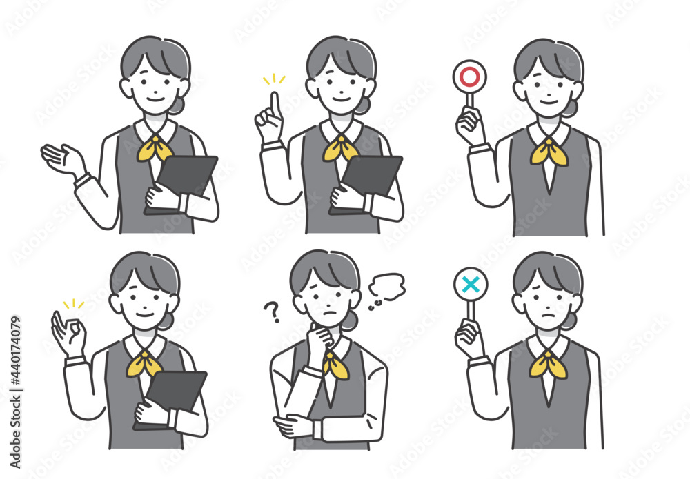 6つのポーズをとる店員 銀行員の女性のベクターイラスト素材 コミュニケーション ビジネス Stock Vector Adobe Stock 6つのポーズをとる店員 銀行員の女性のベクターイラスト素材 コミュニケーション ビジネス Stock Vector Adobe Stock