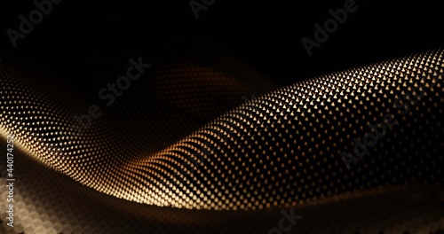 Particle drapery luxury gold 3d illustration background