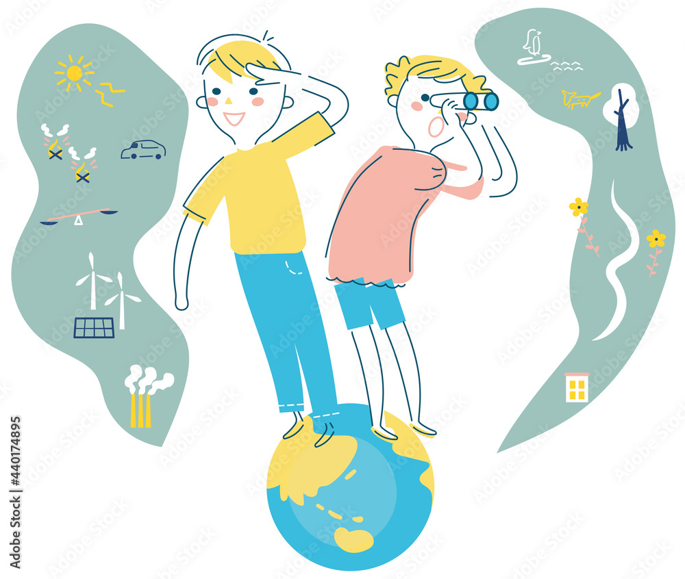 パソコン タブレットなどoa機器で学ぶ子どもたち イラスト素材 Stock ベクター Adobe Stock