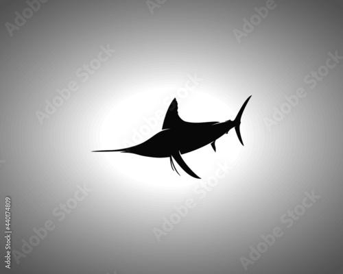 Marlin Silhouette. Isolated Vector Swordfish Animal Template for Logo Company, Icon, Symbol etc