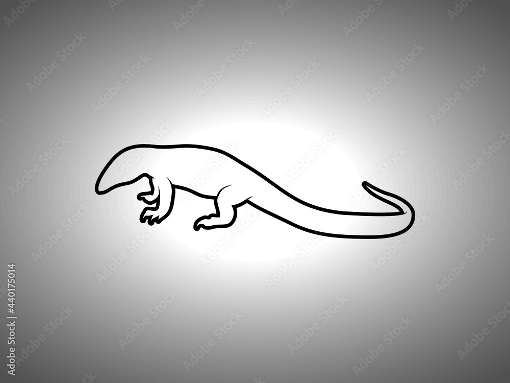 Fototapeta premium Monitor Lizard Silhouette. Isolated Vector Swordfish Animal Template for Logo Company, Icon, Symbol etc