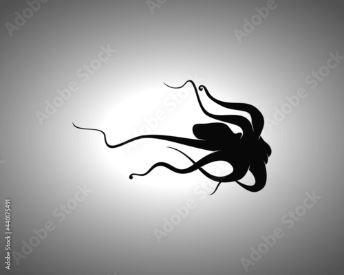 Octopus Silhouette. Isolated Vector Animal Template for Logo Company, Icon, Symbol etc