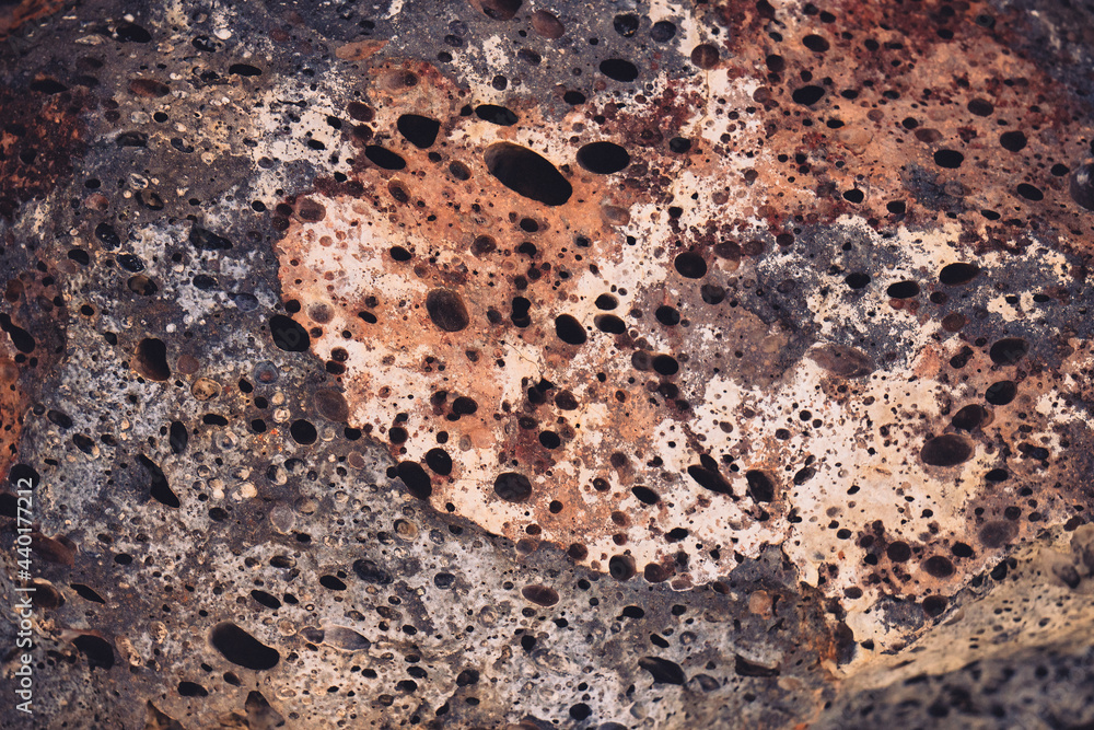 Close up detail of volcanic lava rock basalt found in the desert Close up detail of volcanic lava rock basalt found in the desert