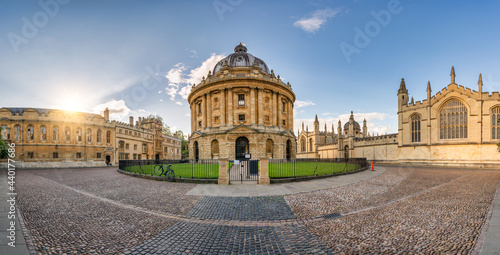 Radcliffe Square panorama with science library in Oxford. England