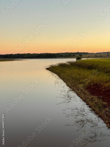 sunset over the river
