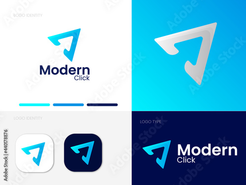 Arrow logo | Mouse cursor logo | Arrow modern logo | arrow blue logo | Gradient logo
