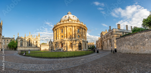 Radcliffe Square panorama with science library in Oxford. England