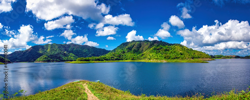 Hanabanilla lake or dam in Villa Clara, Cuba. Panoramic view photo