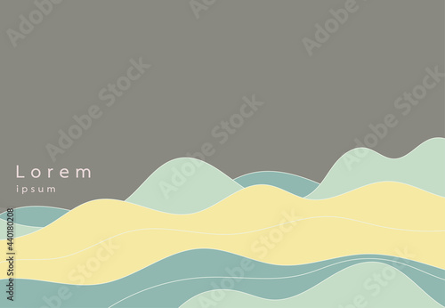 Abstract background with Poster dynamic waves color organic. Modern minimalist design style for Card, Banner, Website, Brochure. Vector illustration