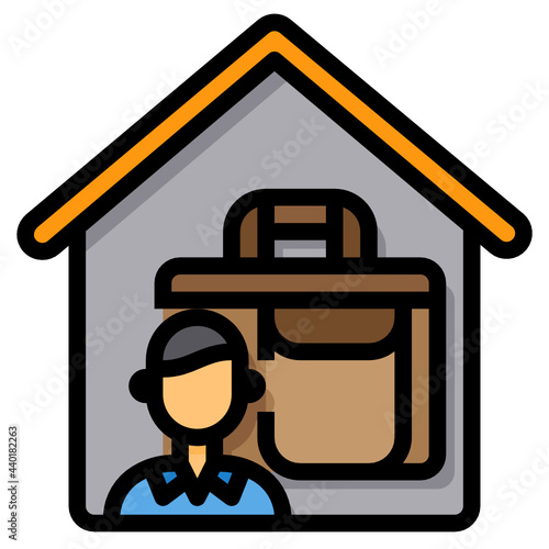 Working At Home filled outline icon