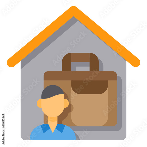 Working At Home flat icon