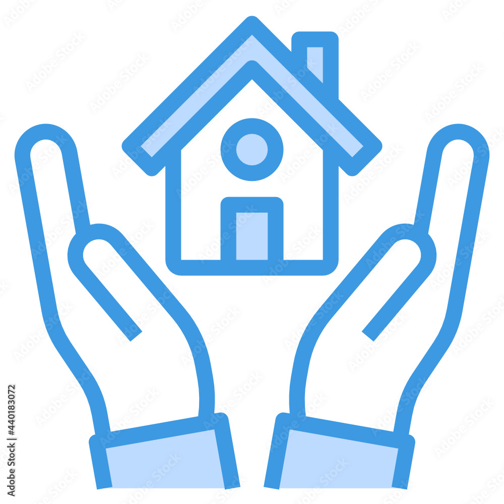 Obraz premium House blue outline icon