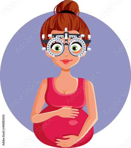 Pregnant Woman Getting Her Vision Checked During Pregnancy