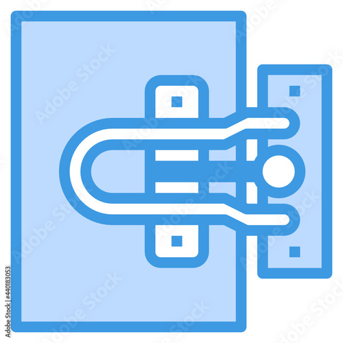 Door Lock blue outline icon