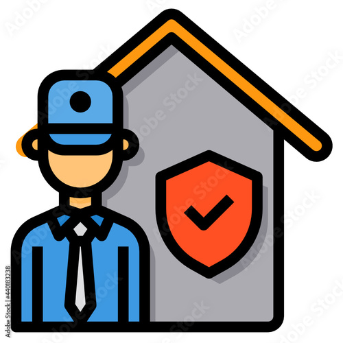 Security Guard filled outline icon