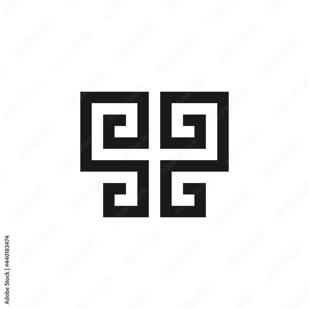 SG letter initial square ornament logo design inspiration SG letter initial square ornament logo design inspiration