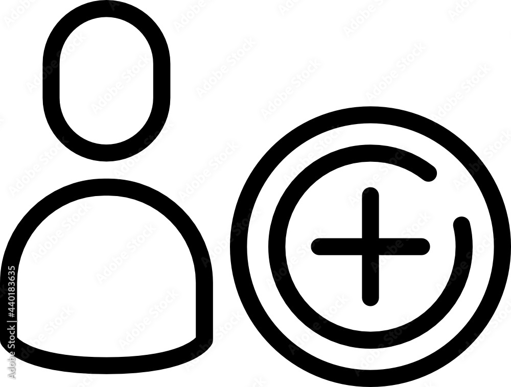 Obraz premium add user minimal line icon