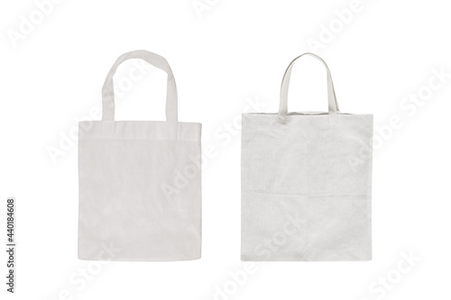 White cotton bag isolated on whitebackground, ,clipping path included use for design.