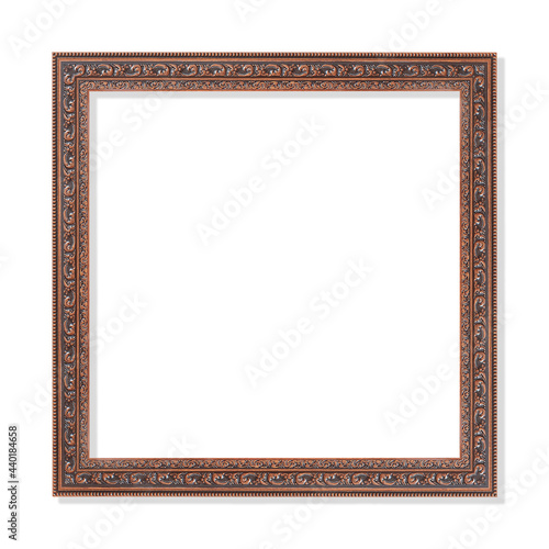 Vintage wooden frame isolated on white ,clipping path included use for design.