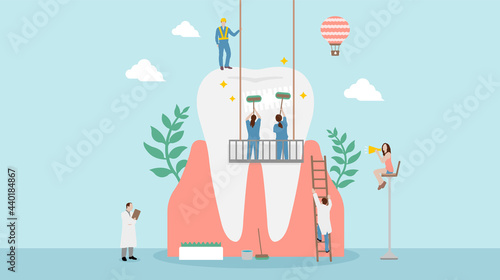 Dental health care concept vector banner illustration