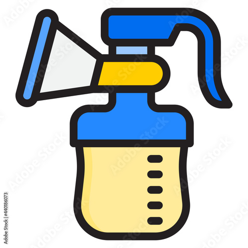 Breast pump color line style icon