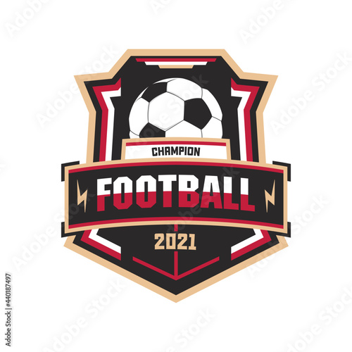 Soccer Football Badge Logo Design Templates | Sport Team Identity Vector Illustrations isolated on white Background