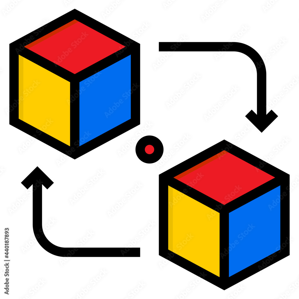 Packet color line style icon Packet color line style icon
