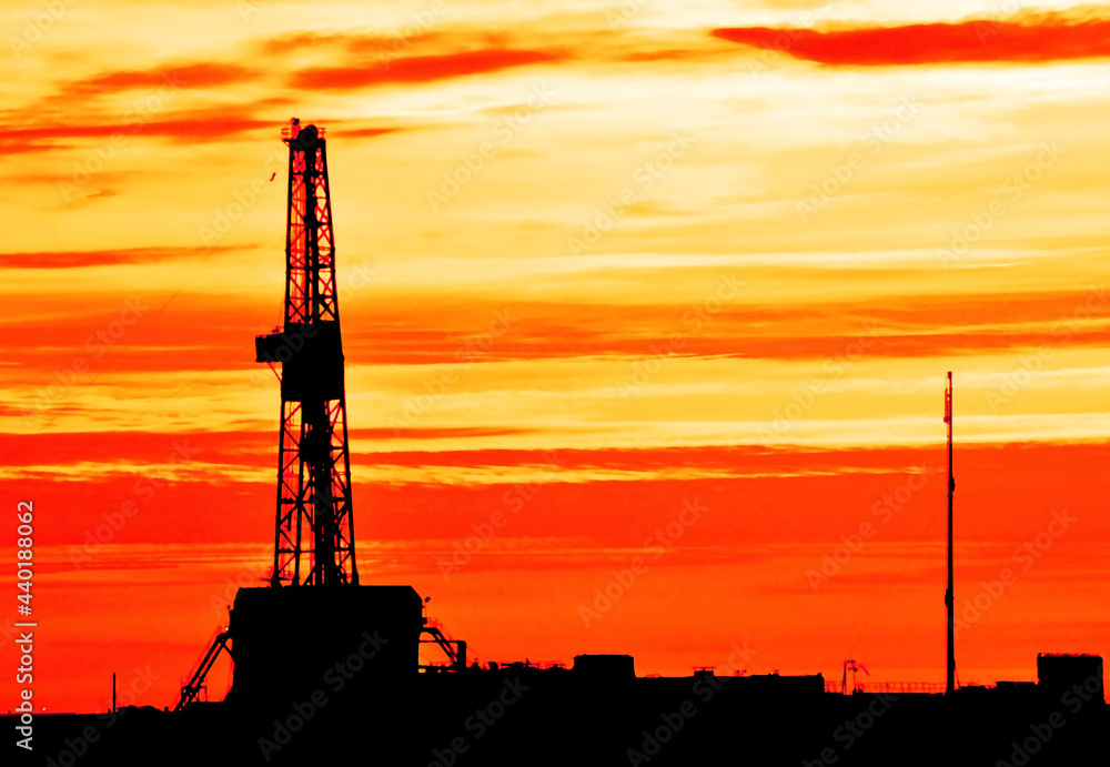 The drilling rig during sunset The drilling rig during sunset