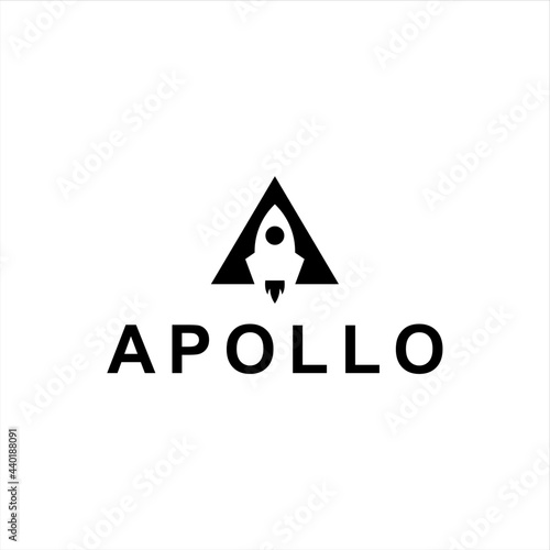 apollo rocket go to space logo,launch start vector template