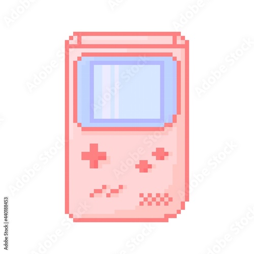 Illustration vector graphic of pink game boy pixel 