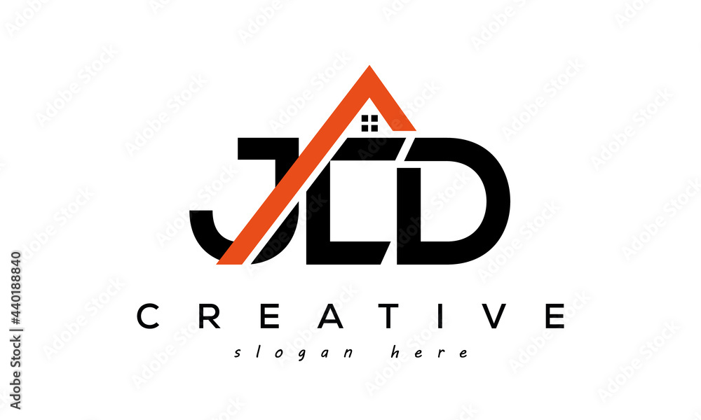 initial JCD letters real estate construction logo vector Stock Vector