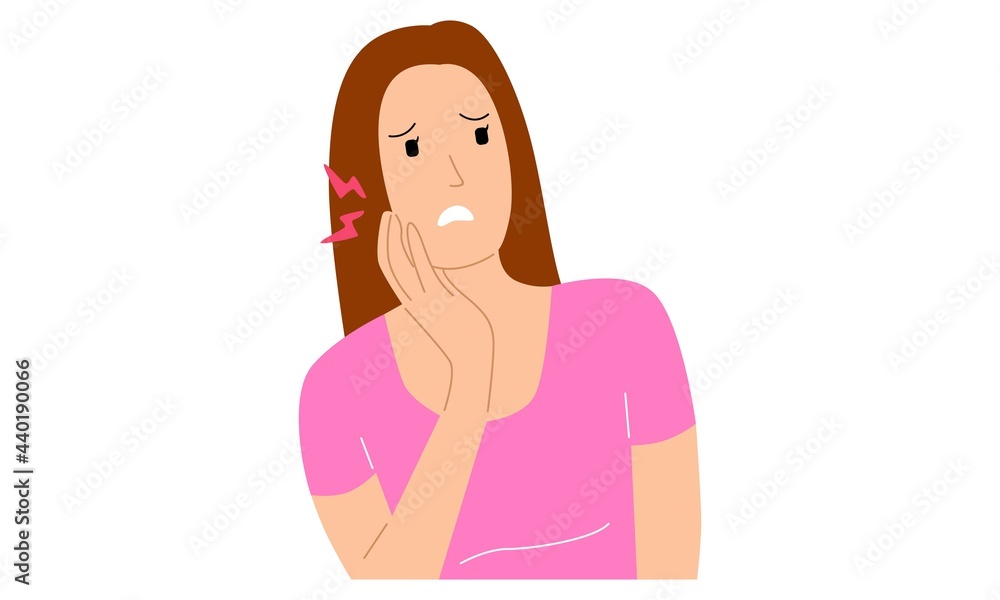 Woman Holding Her Cheek Suffering from Toothache Woman Holding Her Cheek Suffering from Toothache