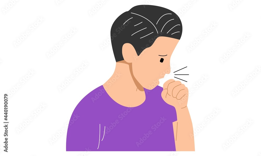 Coughing man sick person with cold flu and virus