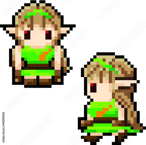 ドット絵・女性のエルフ Pixel Art / Female Elf