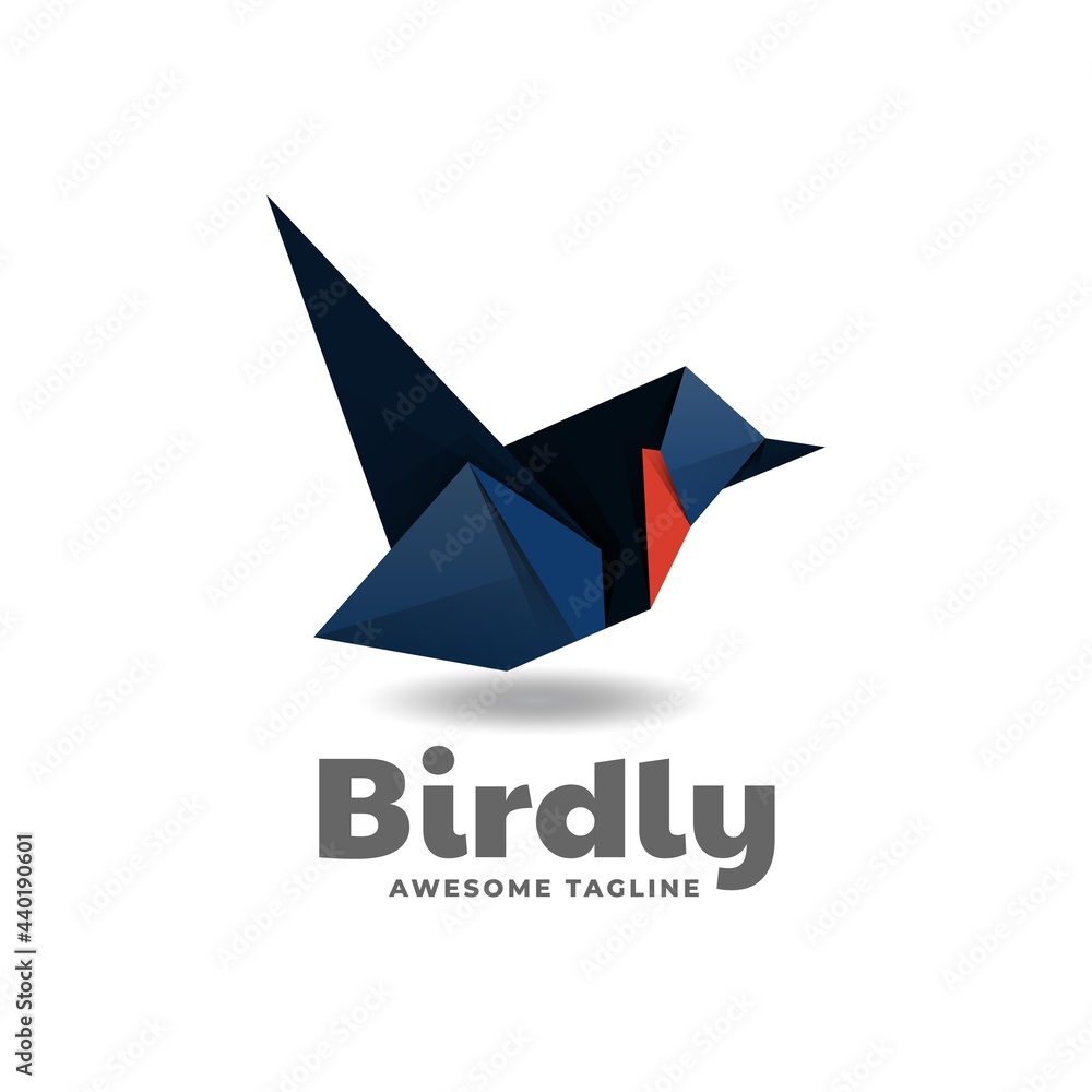 Vector Logo Illustration Bird Low Poly Gradient Style Vector Logo Illustration Bird Low Poly Gradient Style