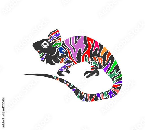 Colorful chameleon logo illustrations